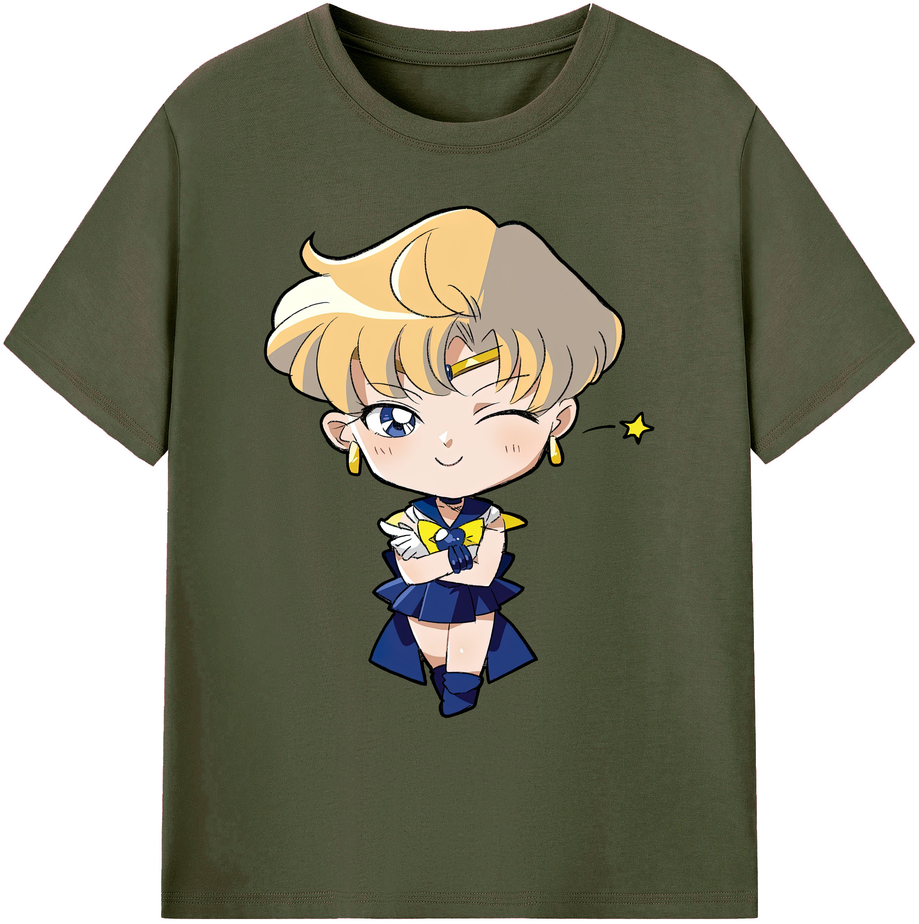 （画像用） 美少女戦士セーラームーン 天王はるか Sailor Moon Tenoh Haruka 綿100％ メンズ半袖Tシャツ｜肌触りやわらか＆通気性